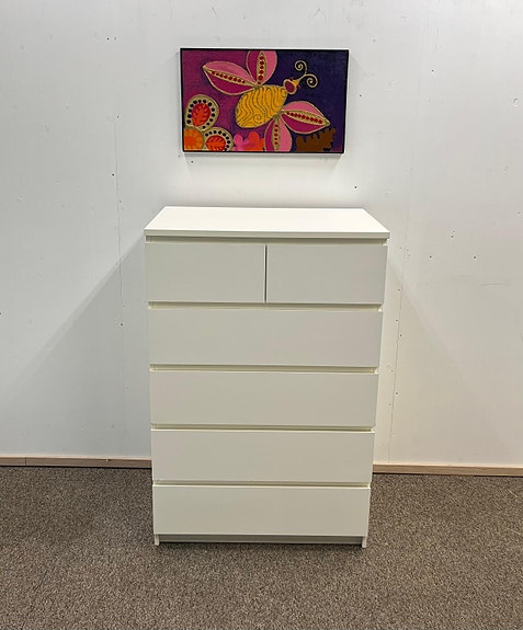 IKEA MALM Lipasto, 6 laatikkoa, valkoinen