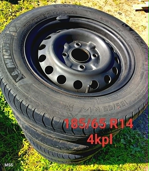 185/65 R14 renkaat ja peltivanteet 4x114,3 jaolla, 4 kpl
