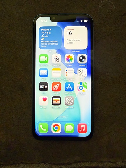 iPhone 13 mini, sininen, 128GB, akku 100%