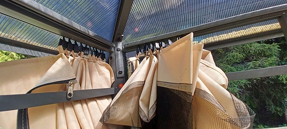 paviljonki verhot. 4x Beige hyttysverkko ja verho.