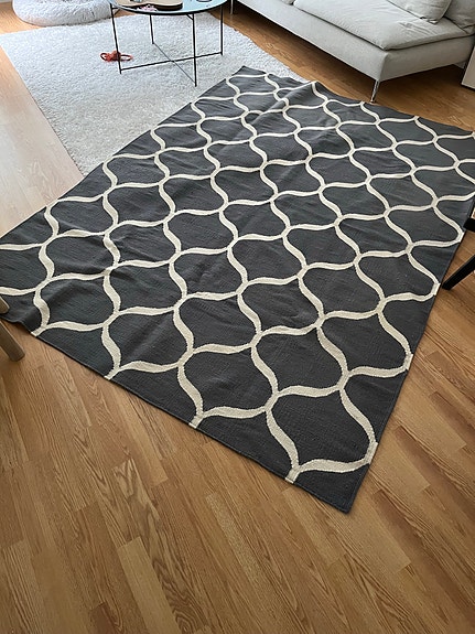IKEA STOCKHOLM 2017 matto tummanharmaa kuviollinen