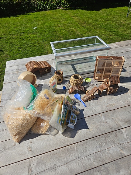 Hamsterin terraario ja tarvikkeet