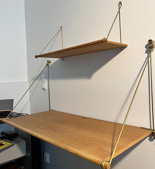 We Do Wood Loop Desk + Loop Shelf