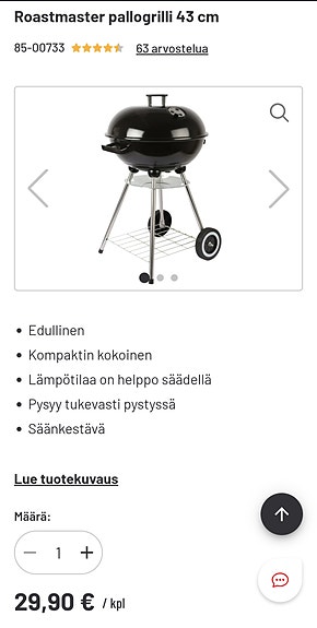 4x käytetty vuoden vanha pallogrilli