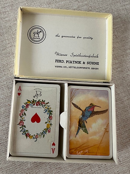 Vintage Piatnik "Kolibrit" -korttipakka (Avaamattomat kortit!)