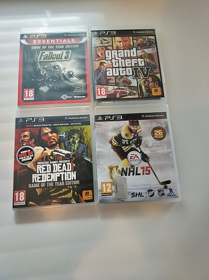 PlayStation 3 pelipaketti (Fallout 3, GTA IV, Red Dead Redemption GOTY, NHL 15)