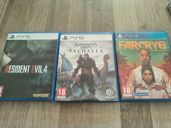 pakettina (PS5 & PS4) – Resident Evil 4 Remake, AC Valhalla, Far Cry 6