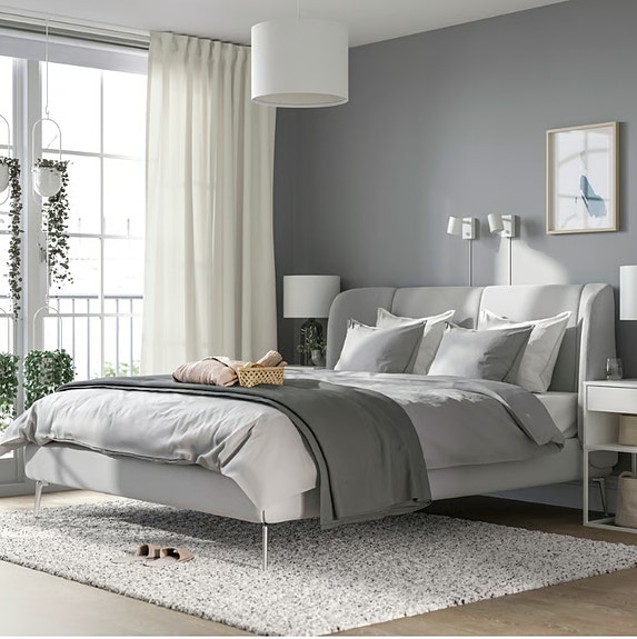 IKEA Tufjord verhoiltu sängynrunko 160x200 harmaa
