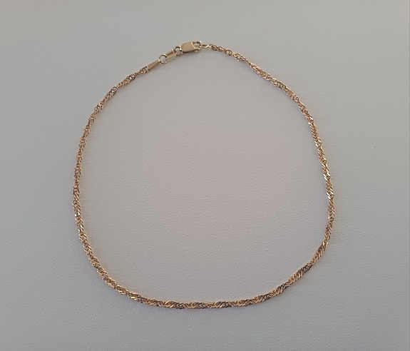 Kultainen Singapore-nilkkaketju