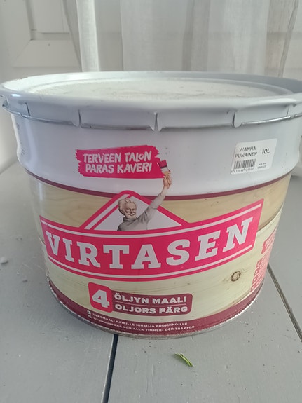 Virtasen 4 öljyn maali Wanha punainen 10L