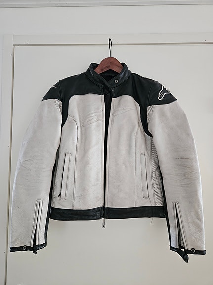 Alpinestars Stella Black Label nahkainen ajotakki koko M valkoinen/musta