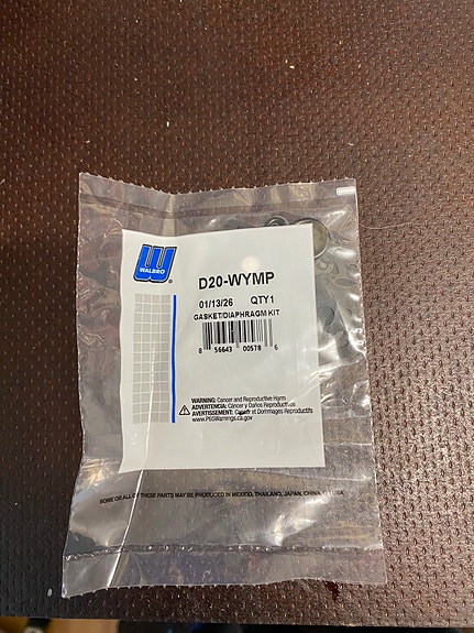 Walbro D20-WYMP kalvosarja kaasuttimelle