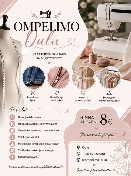 Vaatteiden korjaus & muutostyöt Oulussa | Alk. 8 €