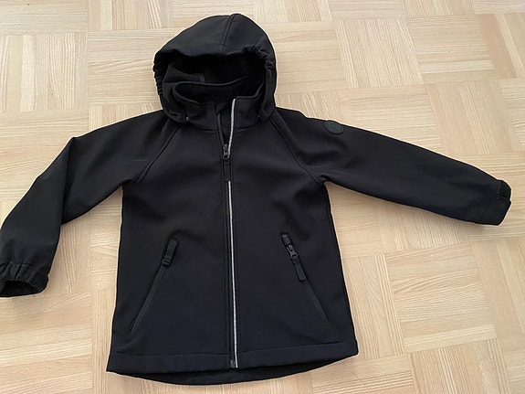 POP softshell-takki koko 110 musta unisex