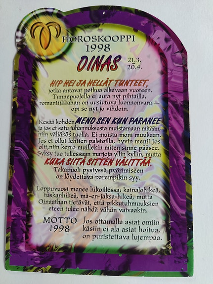 Horoskooppikortti 1998 Oinas