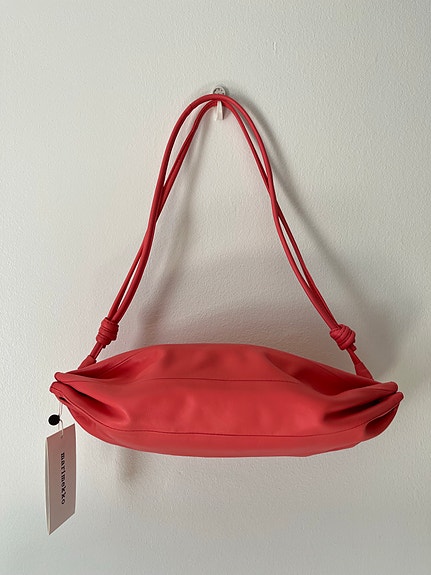 Marimekko Karla pinkki / koralli laukku, säädettävä olkahihna
