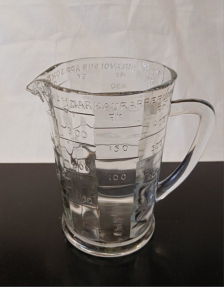 Riihimäen Lasi vanha mittakannu 0,5 l