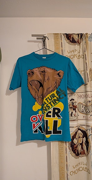 Sininen printti t-paita L