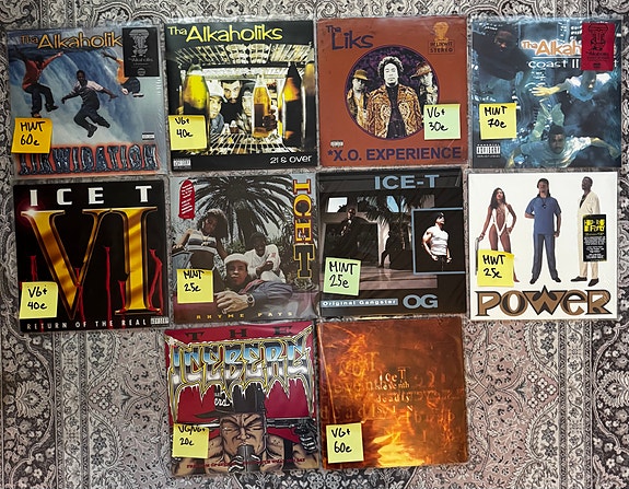 Harvinaisia hip hop ja rap vinyylilevyjä