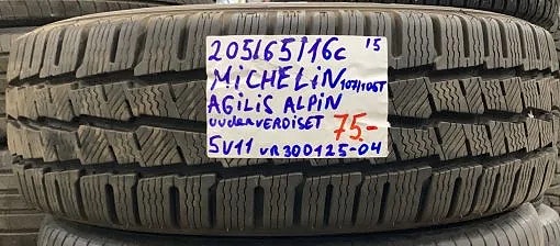 205/65R16C Michelin Agilis Alpin 107/105T kitka uudenveroiset