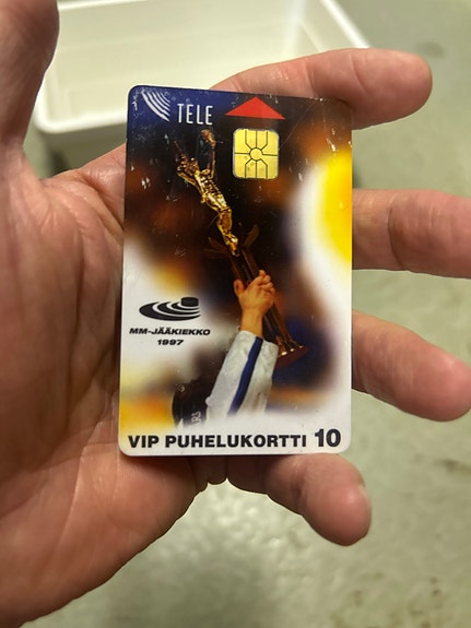 Tele VIP puhelinkortti 10 mk jääkiekkoaiheinen