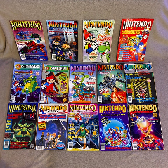 Nintendo-lehti 1991–1994 –15 kpl alkuperäisiä Semic-lehtiä