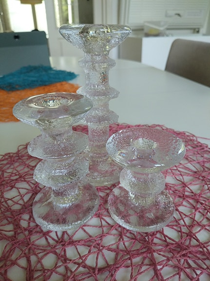 Iittala Festivo kynttilänjalat 1, 2 ja 4 solmua.