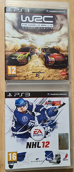 PlayStation 3 rallipeli ja NHL-jääkiekko peli