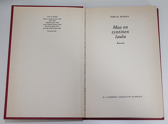 Timo K. Mukka - Maa on syntinen laulu