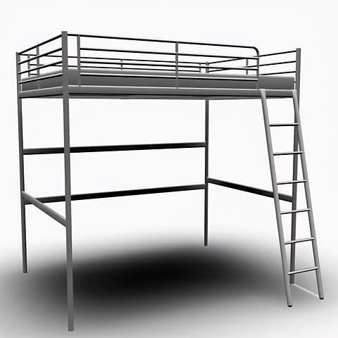 IKEA metallinen parvisänky tikkailla