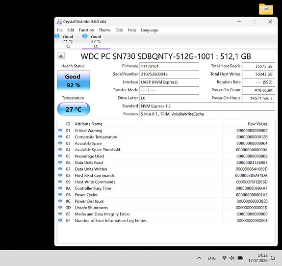 512Gb WD SN730 PCIe 3.0 x4 M.2 NVMe sisäinen SSD-kiintolevy