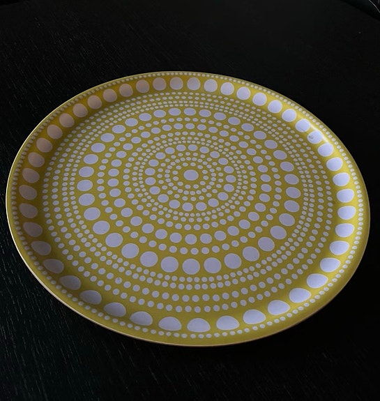 Iittala keltainen kastehelmi tarjotin