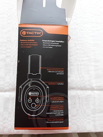 Tactix Bluetooth handsfree kuulosuojain musta/oranssi