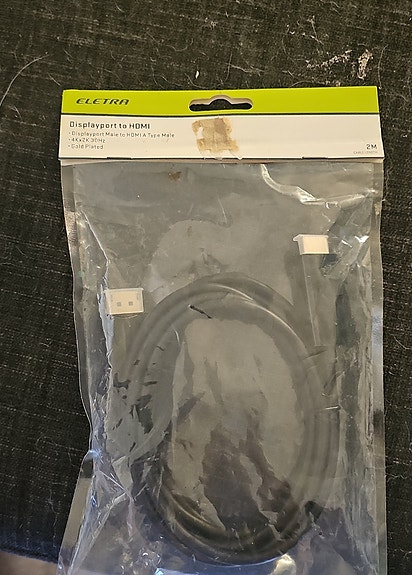 Avaamaton Eletra DisplayPort - HDMI kaapeli 2m (4K)