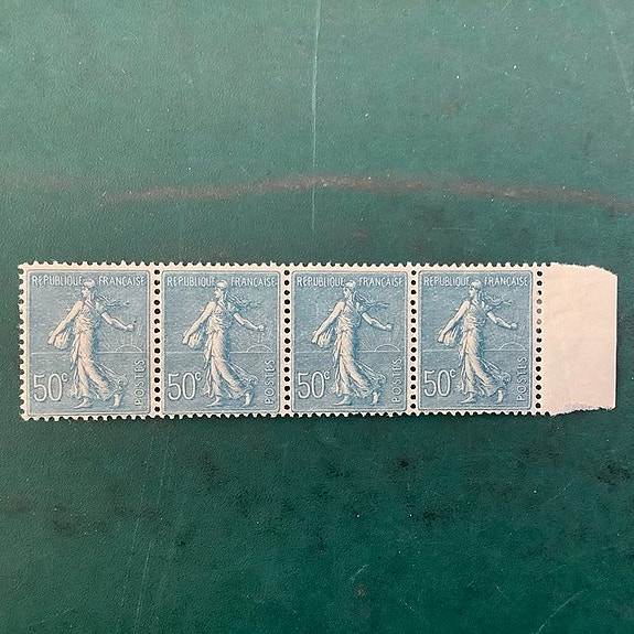 Ranska 1921 - 50 sentin Semeuse, rivissä 4 - MNH/MH - Yvert 161