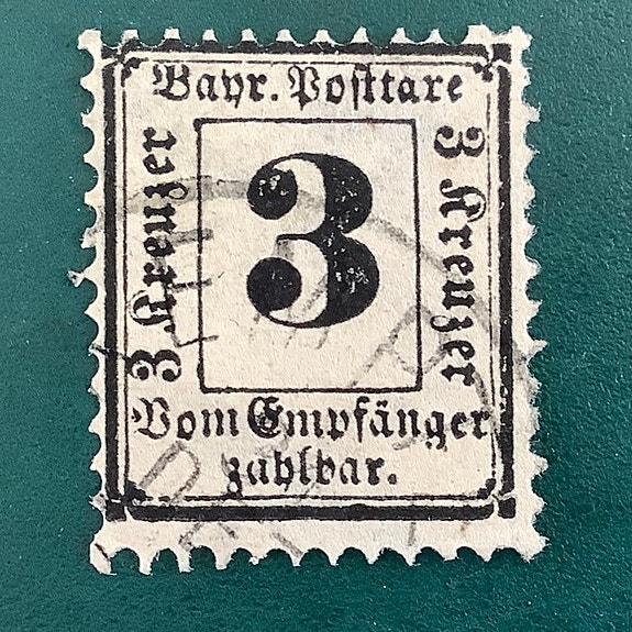 Bavaria 1875 - Postikulut: 3 Kreuzer tarkastettu Richter - Michel 3x