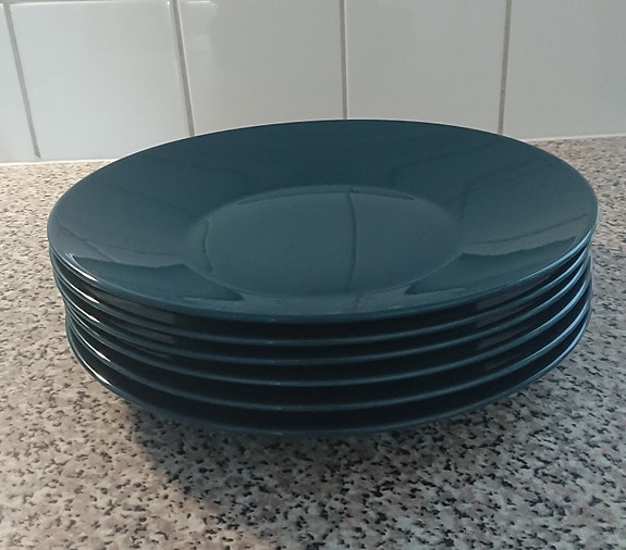 Arabia KoKo-lautanen 6 kpl, 28 cm petrooli
