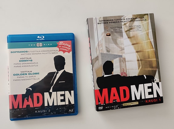 Madmen kausi 1 dvd ja kausi 2 bluray