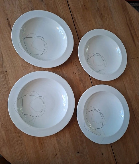 Hienot Iittala Aika Gaphics lautaset 4kpl