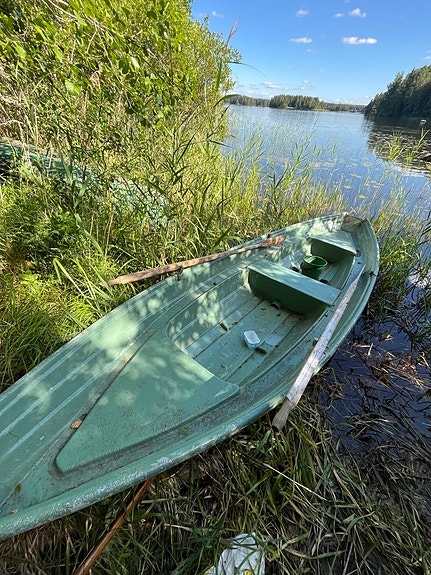 Lasikuituvene soutuvene sininen