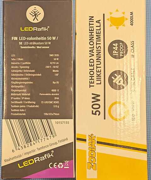 LED-valonheittimet liiketunnistimella 2 kpl