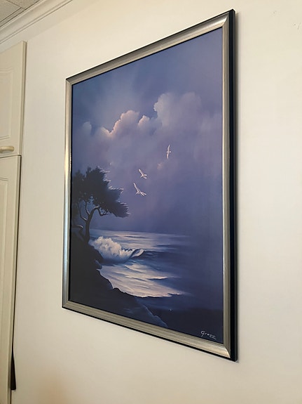 Meriaiheinen taulu 59x74cm