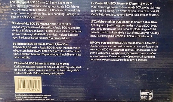 4 kpl kalaverkko Apaja ECO 30 mm