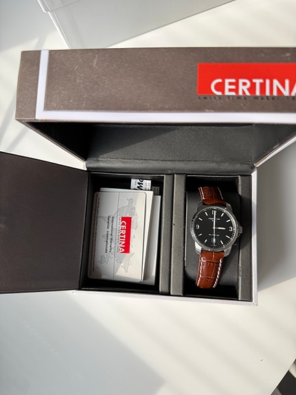 Certina DS Podium 38 mm kvartsikello nahkarannekkeella