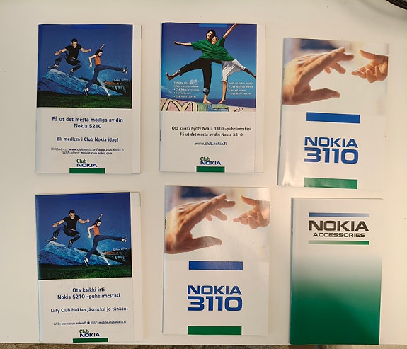 Nokia 3110 ja 5210 ohjekirjat ja esitteet
