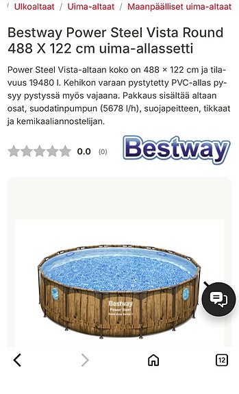Myydään uima-allas tarvikkeineen