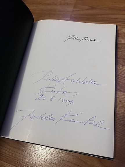 Jukka Rintala omiste Pirkko Arstilalle taidekirjassa