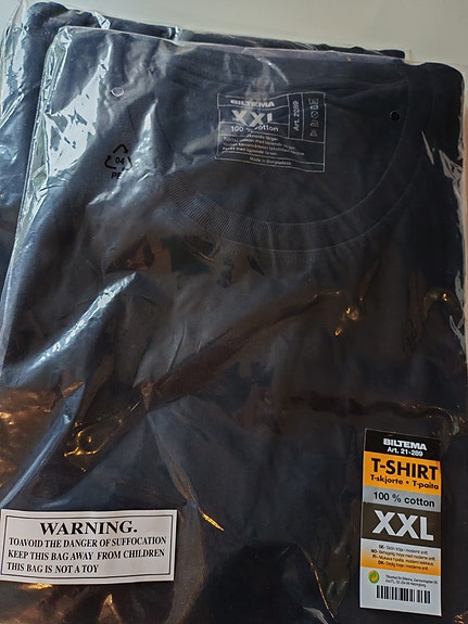 Musta t-paita XXL 14 paidan paketti