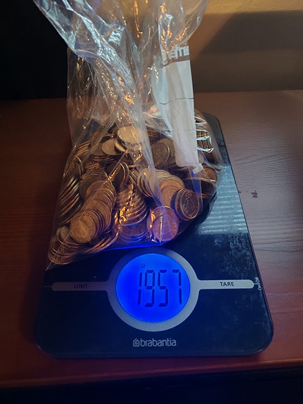Kolikkopussi noin 2kg