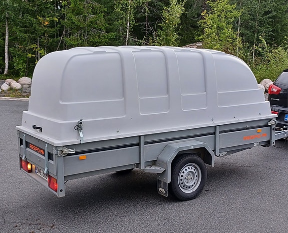 Respo peräkärry 125x325 cm harmaalla kuomulla